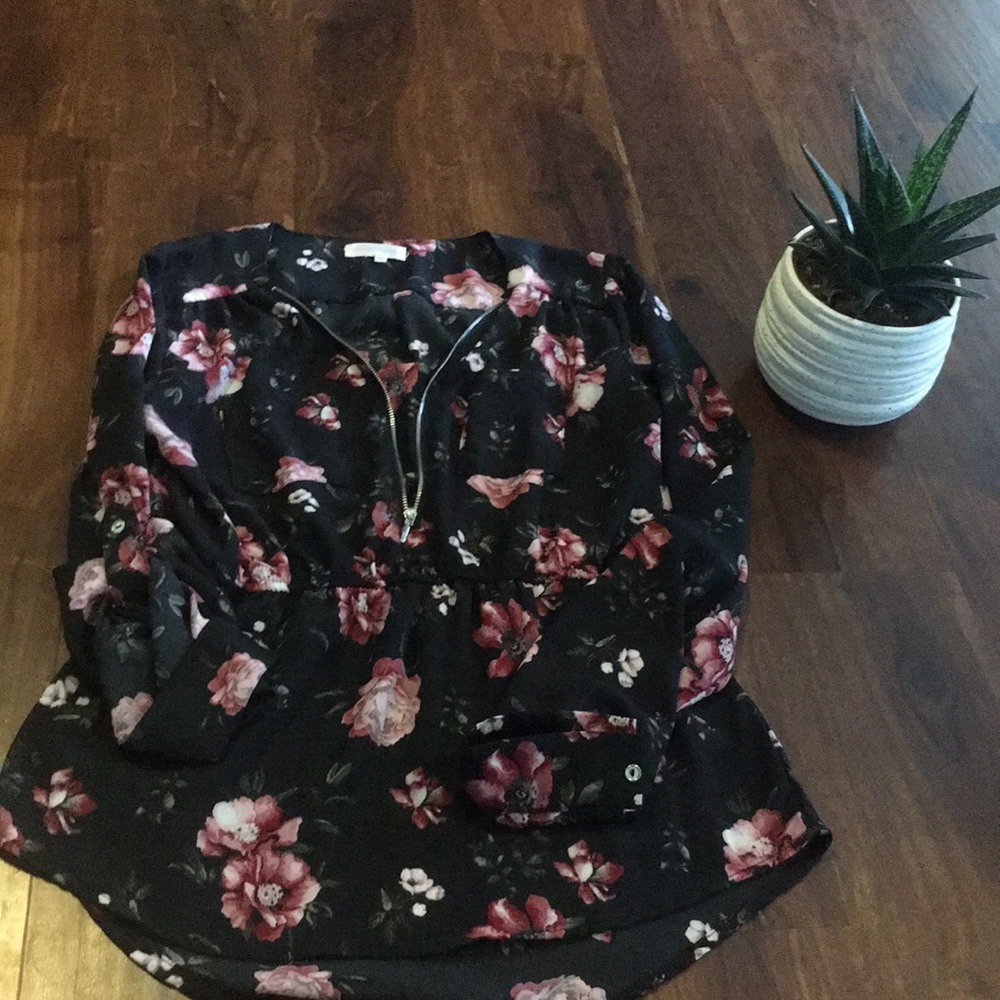 Stella Tweed Girls | Black Floral Blouse